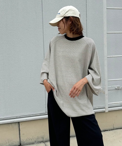 tシャツ choice_cnl　ナローボーダーラグランTシャツ レディース メンズ CANAL JEAN tシャツ choice_cnl ナローボーダーラグランTシャツ
