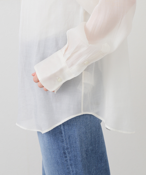 IENA（イエナ） ブラウス シャツ Maison IENAシルクコットンシアー 