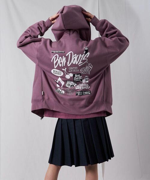 パーカー 「BEN DAVIS（ベンデイビス）」 SELECTION ZIP HOODIE /パーカー ジップパーカー ダブルジップ 短丈 刺繍 プリ | BEN DAVIS | 10