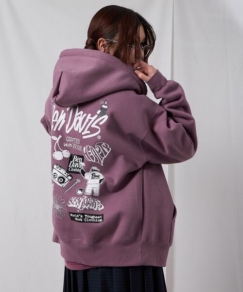 パーカー 「BEN DAVIS（ベンデイビス）」 SELECTION ZIP HOODIE /パーカー ジップパーカー ダブルジップ 短丈 刺繍 プリ | BEN DAVIS | 12