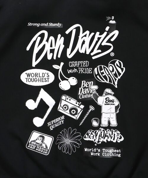 パーカー 「BEN DAVIS（ベンデイビス）」 SELECTION ZIP HOODIE /パーカー ジップパーカー ダブルジップ 短丈 刺繍 プリ | BEN DAVIS | 17
