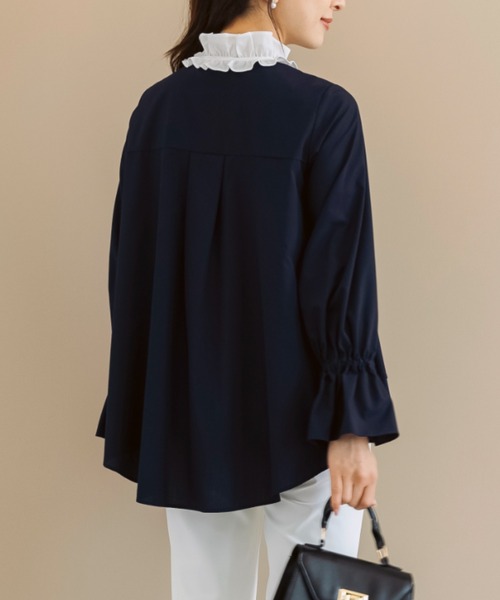 【美品】sono ソーノ フリルカットソー　ブラック　日本製 Sono（ソーノ） ブラウス シャツ ご自宅でお洗濯可能/日本製「SONO