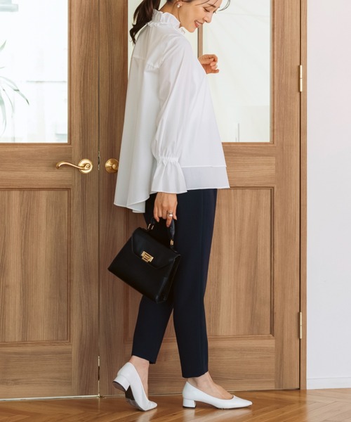 定価15400円❤️新品タグ付❤️sono バックフリルブラウス Sono（ソーノ） ブラウス シャツ ご自宅でお洗濯可能/日本製「SONO
