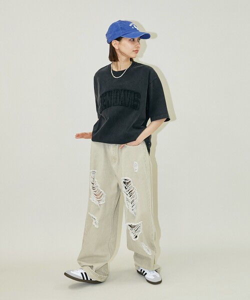 「BEN DAVIS」 半袖Tシャツ LARGE ライトグレー メンズ