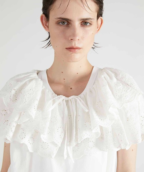 ブラウス シャツ 「crinkle crinkle crinkle」cutwork embroidery blouse/カットワークエンブロイダリーブ