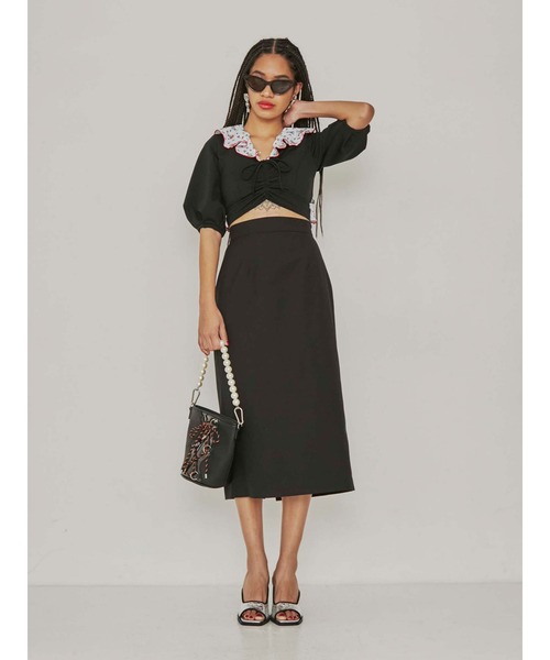 PAMEO POSE（パメオ ポーズ） 半袖ワンピース SMALL ブラック