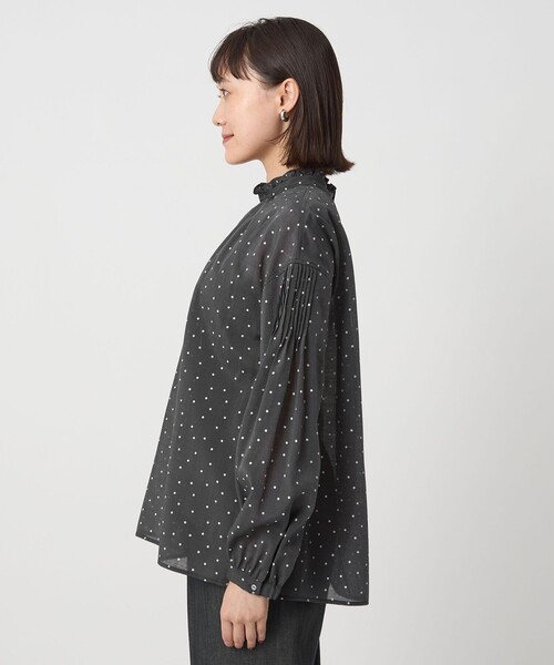 green label relaxing ブラウス シャツ シアー 襟フリル レディース