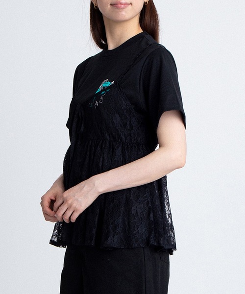 PUNYUS（プニュズ） tシャツ 半袖 鎖ロゴ刺繍Tシャツ レディース