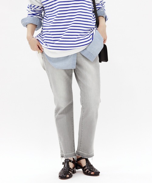 「JOURNAL STANDARD」 加工デニムパンツ 36 グレー レディース