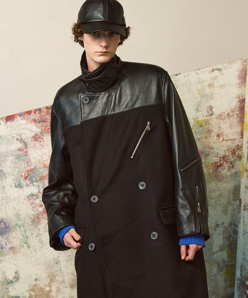 PORTS INTERNATIONALS メタリックレザートレンチコート MAISON SPECIAL トレンチコート コート 「UNISEX」Sheep Leather