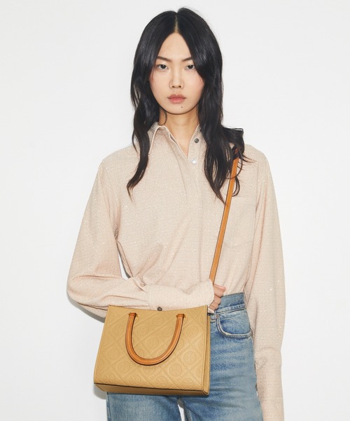 TORY BURCH（トリーバーチ） ハンドバッグ Tモノグラム ペブル トップ