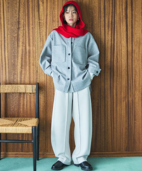 ドゥ アルシーヴ（Doux archives）/ジャージメルトンシャツジャケット DOUX ARCHIVES（ドゥアルシーヴ） コート アウター ジャージメルトン