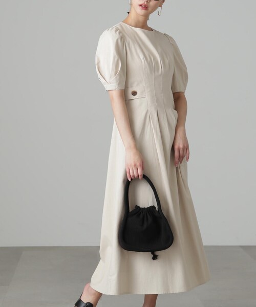 「FREE'S MART」 半袖ワンピース MEDIUM ベージュ レディース_画像3