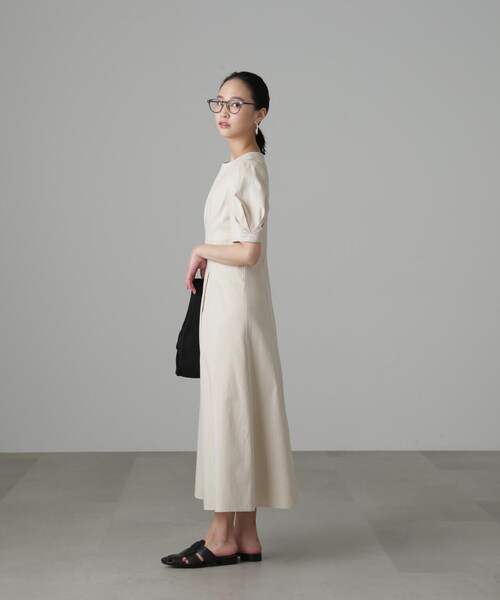 「FREE'S MART」 半袖ワンピース MEDIUM ベージュ レディース_画像6