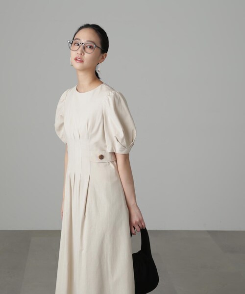 「FREE'S MART」 半袖ワンピース MEDIUM ベージュ レディース_画像9