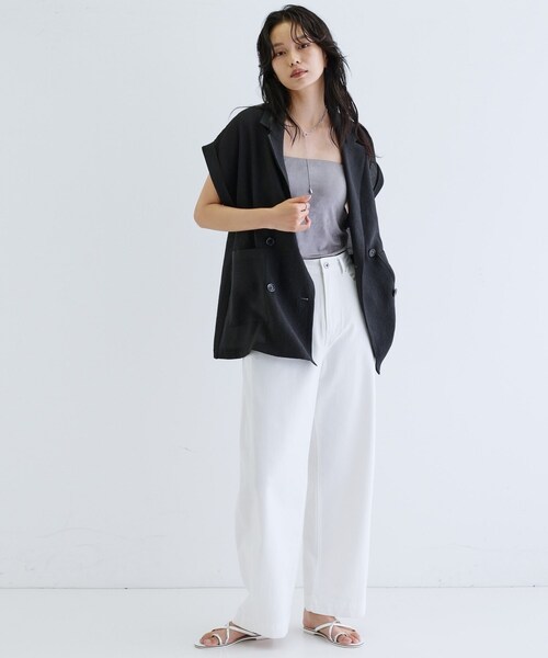 「GALLEST」 テーラードジャケット 38 ライトグレー レディース_画像2