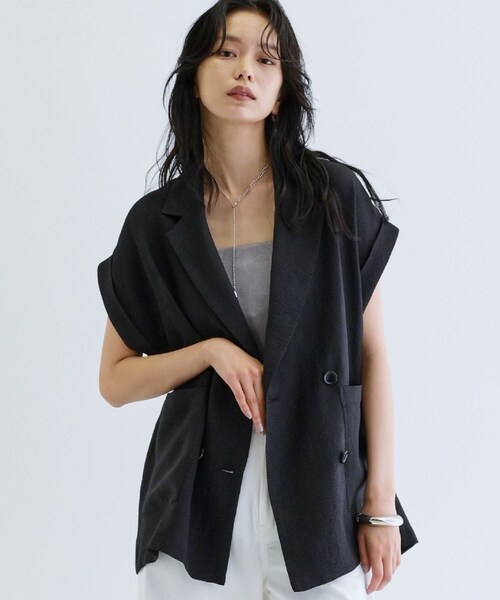 「GALLEST」 テーラードジャケット 38 ライトグレー レディース_画像3