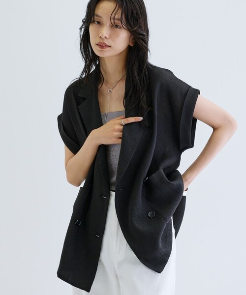 「GALLEST」 テーラードジャケット 38 ライトグレー レディース_画像4