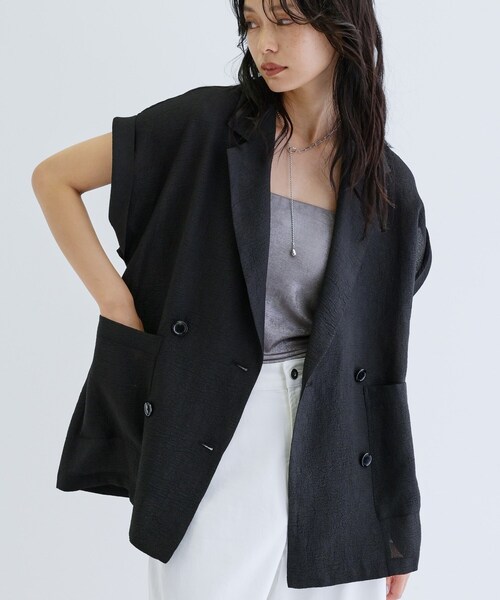 「GALLEST」 テーラードジャケット 38 ライトグレー レディース_画像7