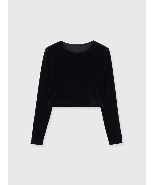 anuans（アニュアンス） tシャツ ベロアクロップドカットトップス