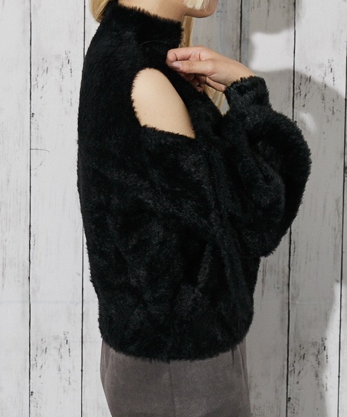 ニット セーター 「肩あき×フェザーニット」レディース 長袖トップス ふわもこ フェミニン 秋冬 レディース | ブランド登録なし | 10
