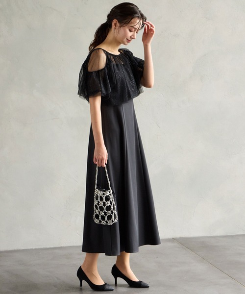 AIMER（エメ） ドレス グリッターチュールフリルスリーブブラウス