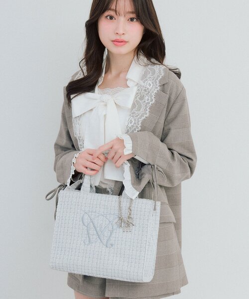 Aimerianejoie刺繍入りミニトート Aimerianejoie トートバッグ 「タブレット対応/推し活」Aimerianejoie