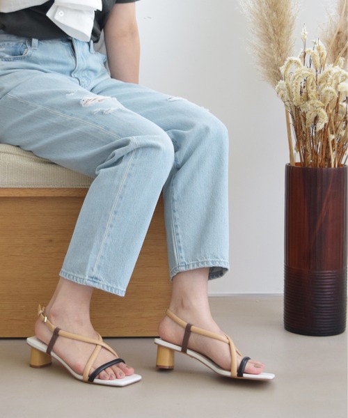 「INTER-CHAUSSURES」 「CARRANO」ヒールサンダル 35 ブルー レディース_画像4