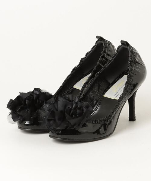 美品　PIPPICHIC ブラック レザーパンプス　37サイズ PIPPICHIC（ピッピシック） パンプス 37.5 ブラック レディース