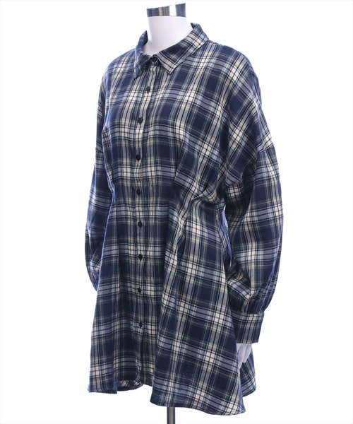 ワンピース Checked Shirt Mini Dress mideal（マイディール） ワンピース check mini onepiece / チェック