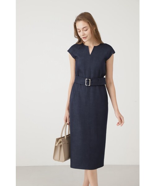 「PINKY&DIANNE」 ノースリーブワンピース 36 カーキ レディース_画像3