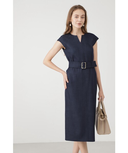 「PINKY&DIANNE」 ノースリーブワンピース 36 カーキ レディース_画像4