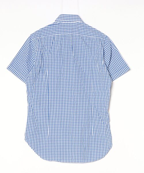 「BEAMS T」 チェック柄半袖シャツ S ブルー メンズ_画像2