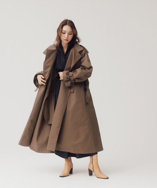 「RANDEBOO」 トレンチコート FREE グリーン レディース_画像9