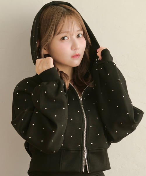 セットアップ 「SET ITEM」bijou punch sweat set up / ビジュー付き