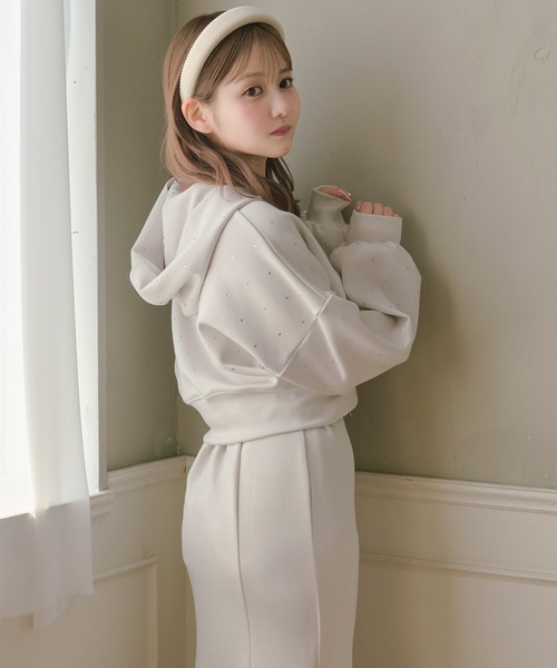 セットアップ 「SET ITEM」bijou punch sweat set up / ビジュー付き