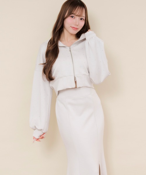 セットアップ 「SET ITEM」bijou punch sweat set up / ビジュー付き