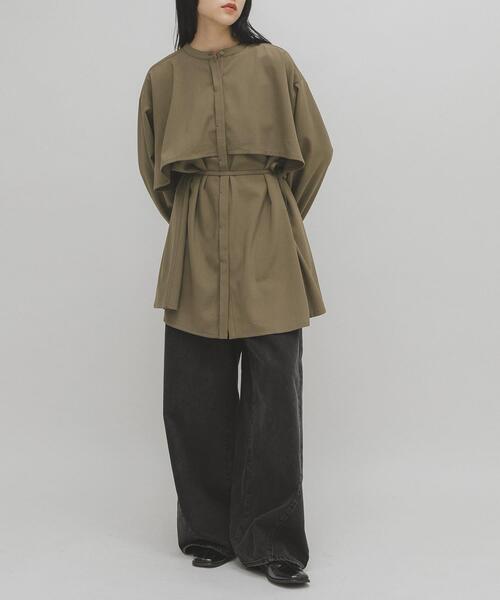 KBF ワンピース　未使用美品 KBF（ケービーエフ） ワンピース レイヤードミニシャツワンピース