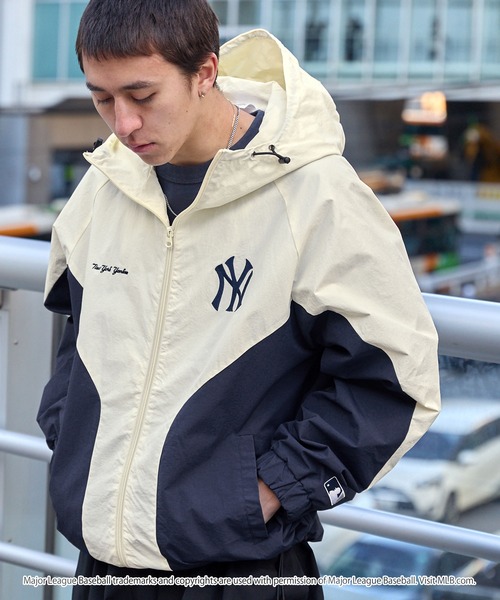 MLB ナイロンブルゾン M アイボリー メンズ : ZOZOTOWN Yahoo!店