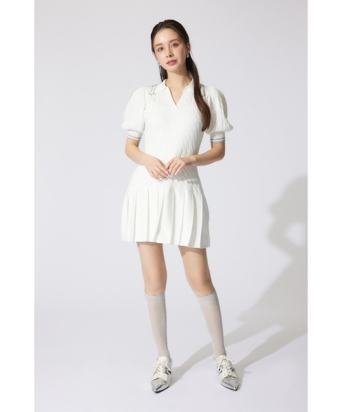 「rienda」 半袖ワンピース FREE ホワイト レディース_画像3