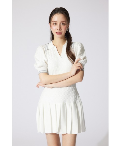 「rienda」 半袖ワンピース FREE ホワイト レディース_画像6