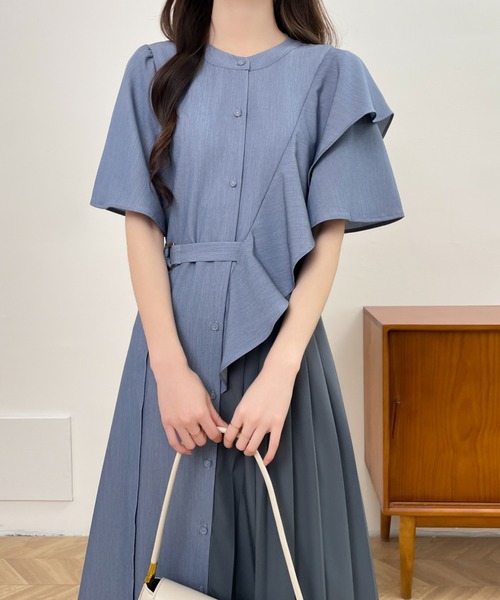 「ABITOKYO」 半袖ワンピース L チャコールグレー レディース_画像2