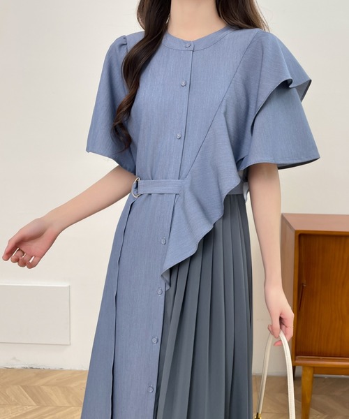 「ABITOKYO」 半袖ワンピース L チャコールグレー レディース_画像7