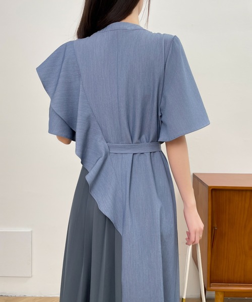 「ABITOKYO」 半袖ワンピース L チャコールグレー レディース_画像9