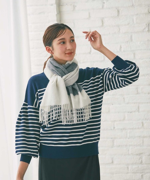 新品未使用　カシミヤ100% チェック柄マフラー IMC マフラー ストール カシミヤ100％ チェックマフラー レディース