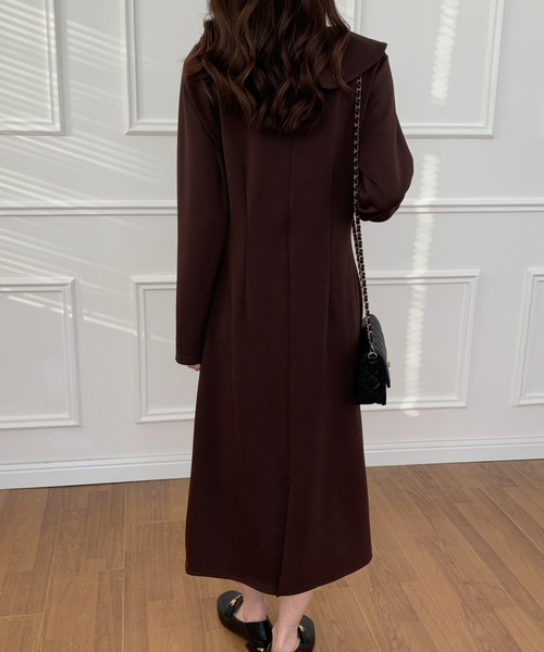 「ECLIN」 長袖ワンピース M グリーン レディース_画像3