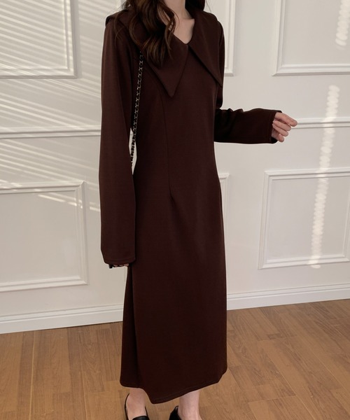 「ECLIN」 長袖ワンピース M グリーン レディース_画像5