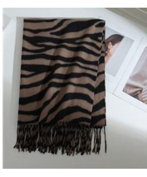 Sakka マフラー ストール ゼブラ/レオパード柄BIGマフラー レディース