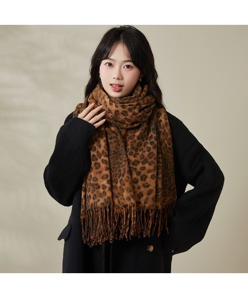 な*ん様 Kidill★レオパード　ビッグ　マフラー　ストール Sakka マフラー ストール ゼブラ/レオパード柄BIGマフラー レディース