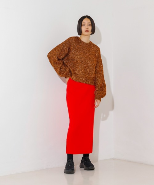 「NOMINE」 長袖ニット フリー ブラウン レディース_画像2